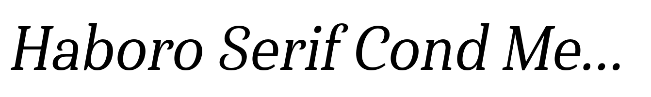 Haboro Serif Cond Medium It
